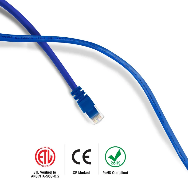 Синий UTP RJ45 8P8C snag less разъемы сетевой патч корд Cat5e 24AWG 3 фута 1 м 350 МГц гигабитный