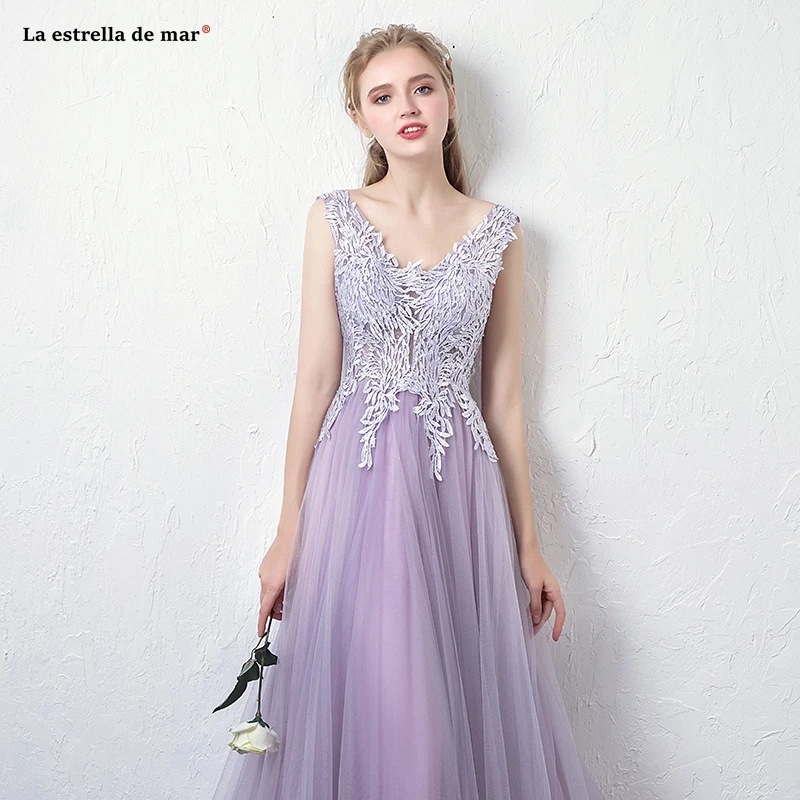 Vestidos de damas honor boda2019 Новое сексуальное кружевное платье с v образной горловиной