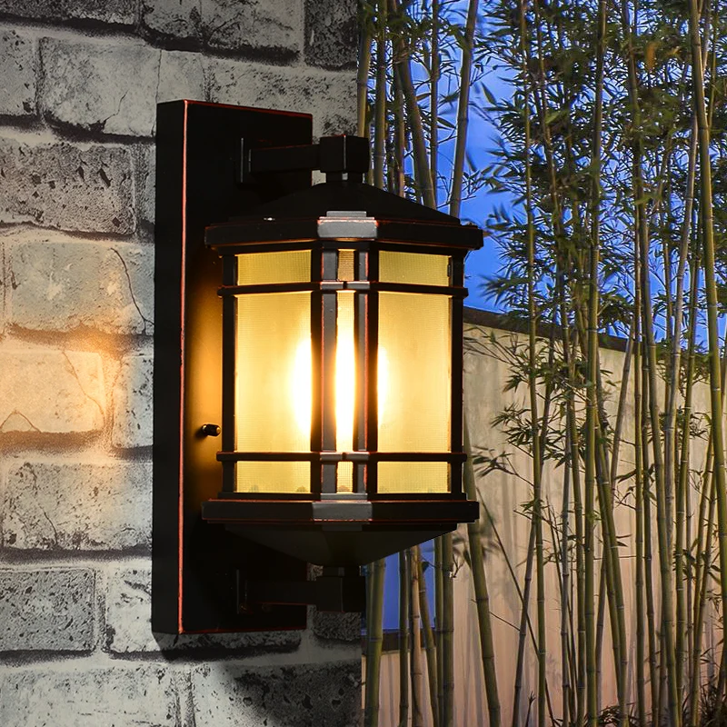 Ретро деревенский алюминиевый наружный настенный светильник балкон Walkway