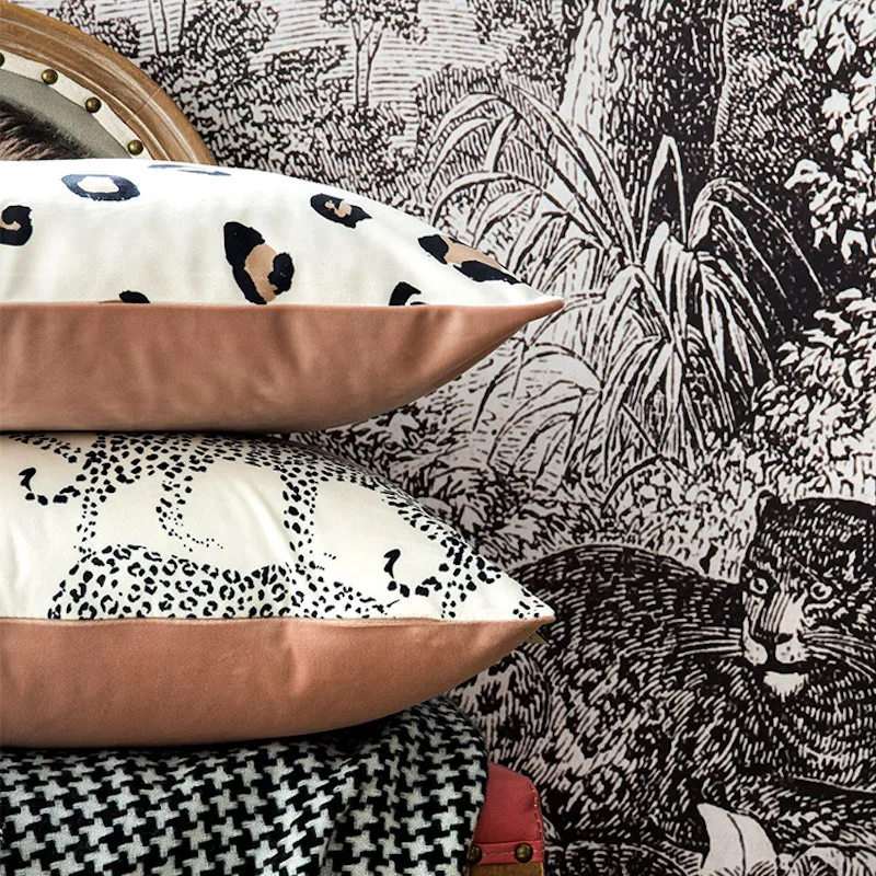 DUNXDECO чехол для подушки, декоративный чехол для подушки, коллекция современных животных, Леопардовый принт, мягкий бархат, Coussin, украшение дивана, стула