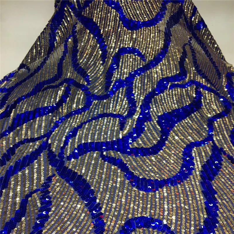 Royal Blue 2019 Latest green Wine French African Lace Fabric With Sequins High Quality Tulle For Wedding | Дом и сад