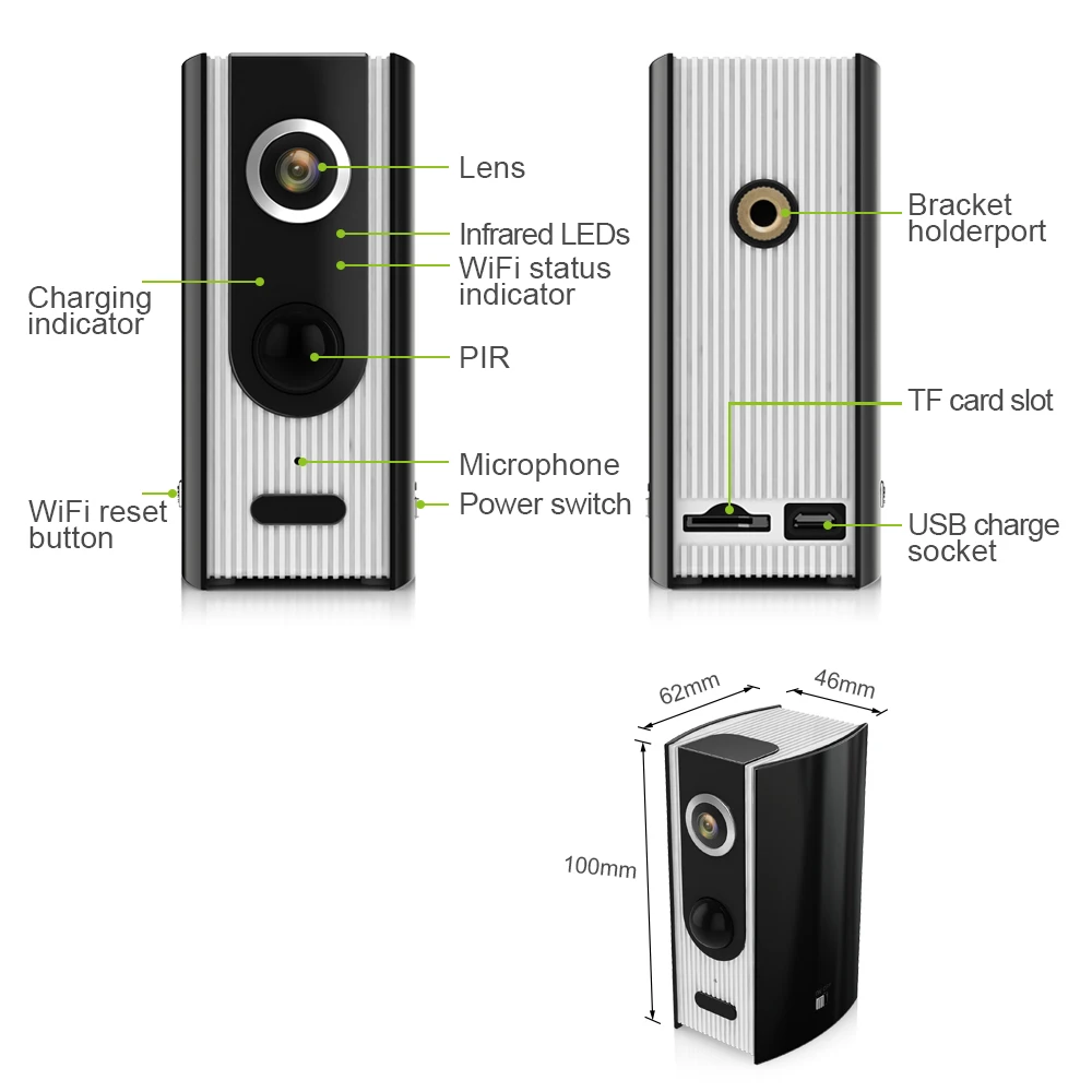 Freecam 720P ip камера для домашней безопасности беспроводная перезаряжаемая с