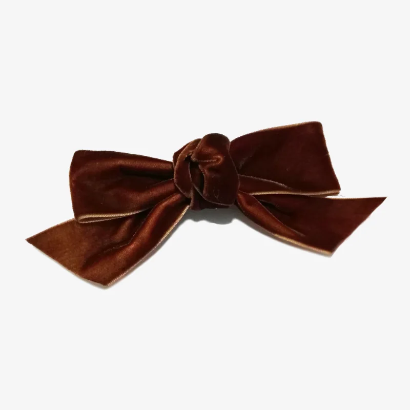 dark brown Смешанные цвета ручной работы бархатные банты для волос 5 дюймов заколки для волос для девочек-подростков аксессуары для волос женские заколки бархатные заколки для волос с бантом - Цвет: dark brown