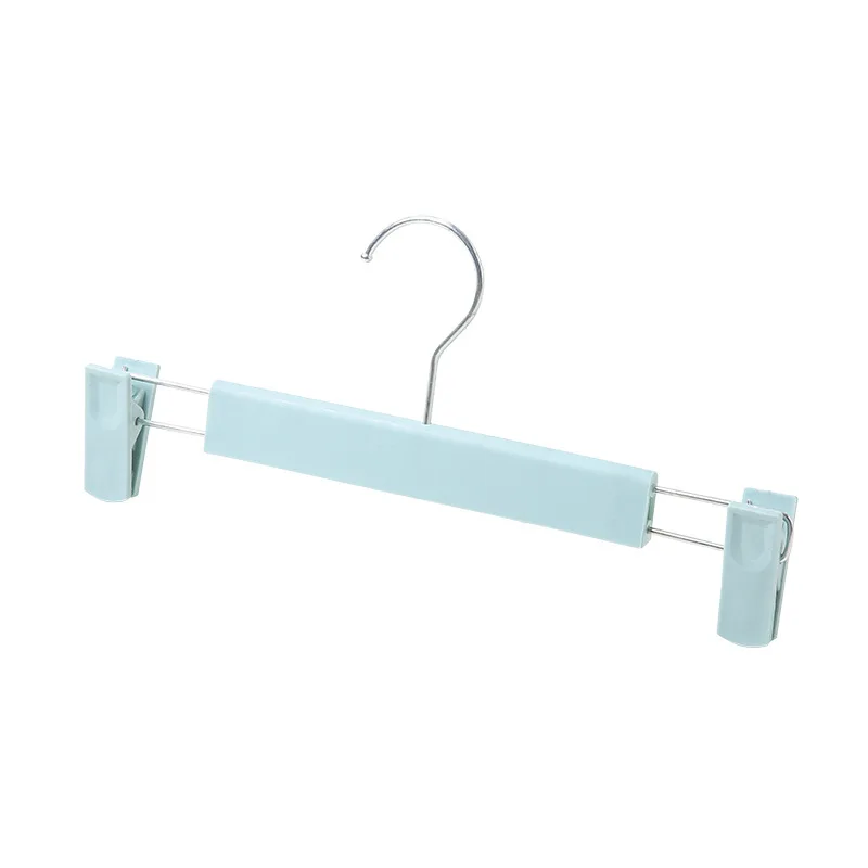 

5PCS/Lot 30*15cm Plastic Trouser Hanger Candy Color Kids Trousers Rack with 2 Clips Clothes Hangers for Adults Drying Racks