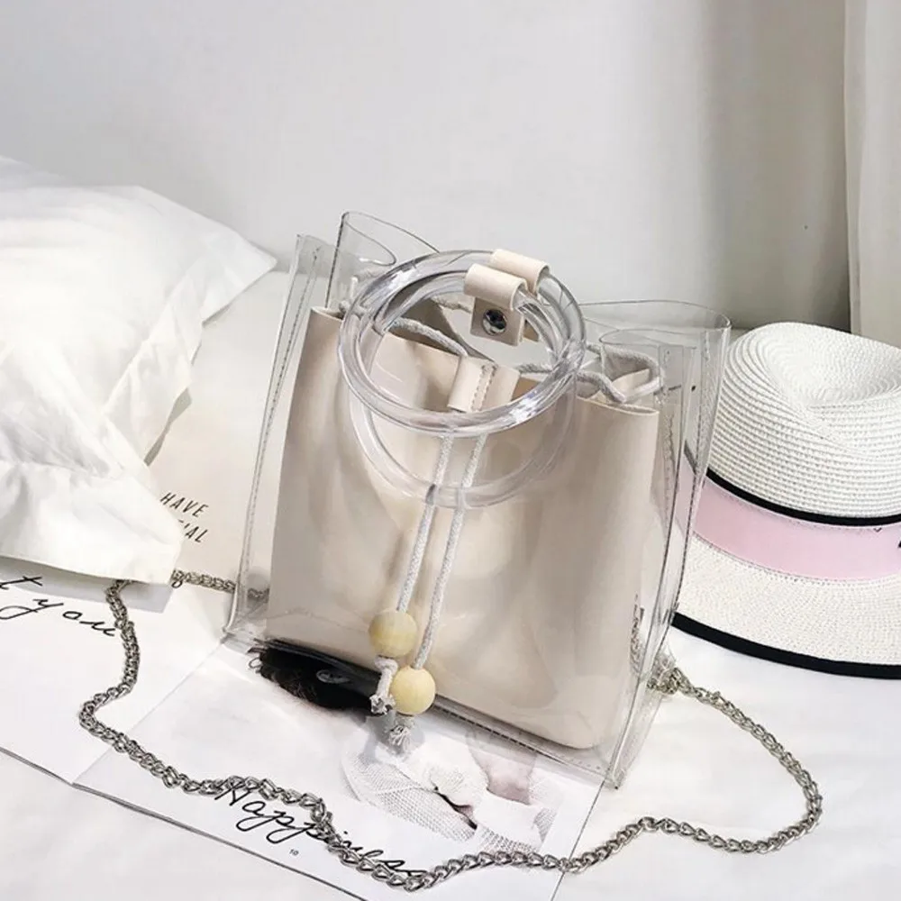 Модная женская прозрачная Кондитерская цветная сумка через плечо из