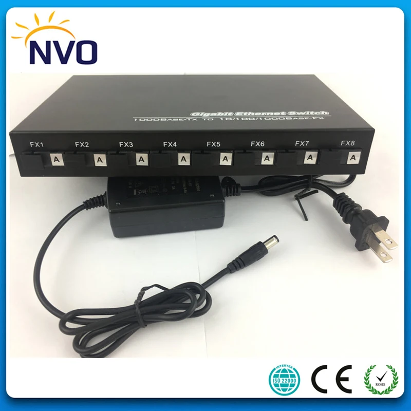 8 SC 100M оптический волоконный порт до 2 1000M RJ45 Электрический Одно Волокно а боковой