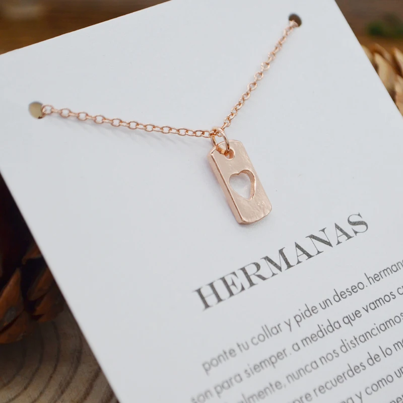 Горячая Распродажа Hermanas подвеска в форме сердца ожерелье Женская Цепь до ключиц