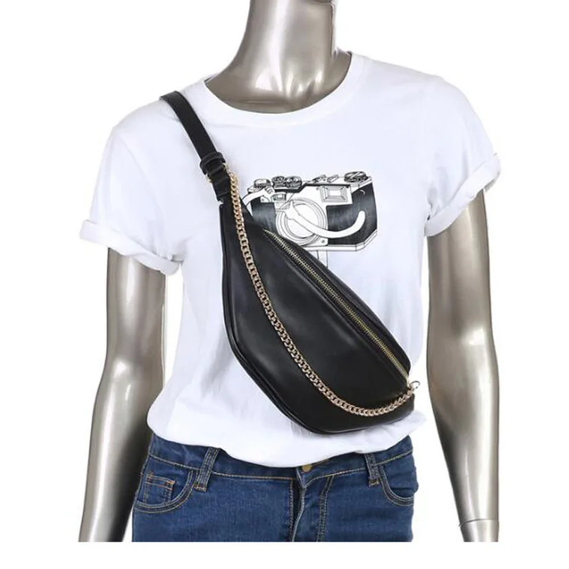 Новинка 2019 года для женщин сумки на пояс модные черные Fanny Packs из искусственной