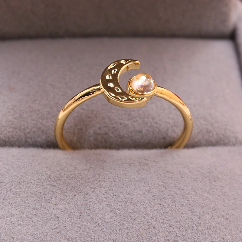 2019 Регулируемые кольца из лунного камня для женщин женское составное тонкое