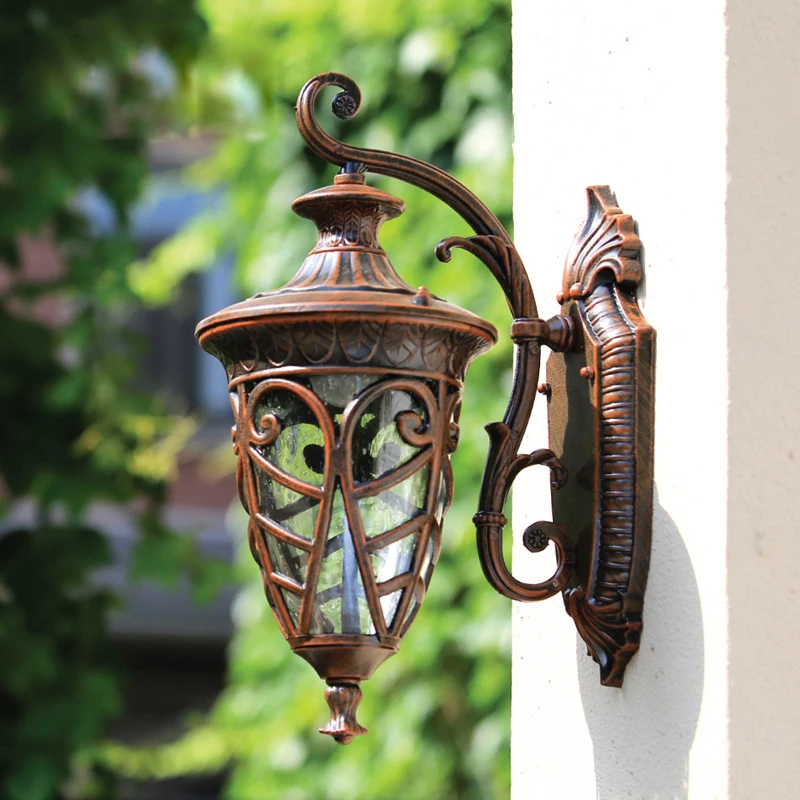 Ретро открытый настенный светильник Европейский водонепроницаемый уличный