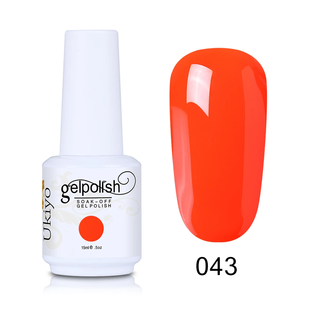 Ukiyo 15 мл УФ гель лак для ногтей Vernis Полупостоянный праймер верхнее покрытие Лак чистый цвет лак гель лак - Цвет: GNS043