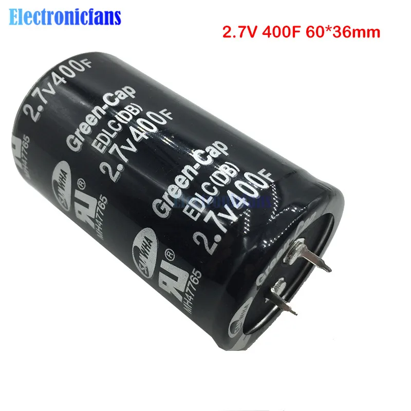 Супер фарад конденсатор 2 7 в 400F 60*36 мм 2.7V400F 60x36 низкая ESR высокочастотный Ultracapacitor