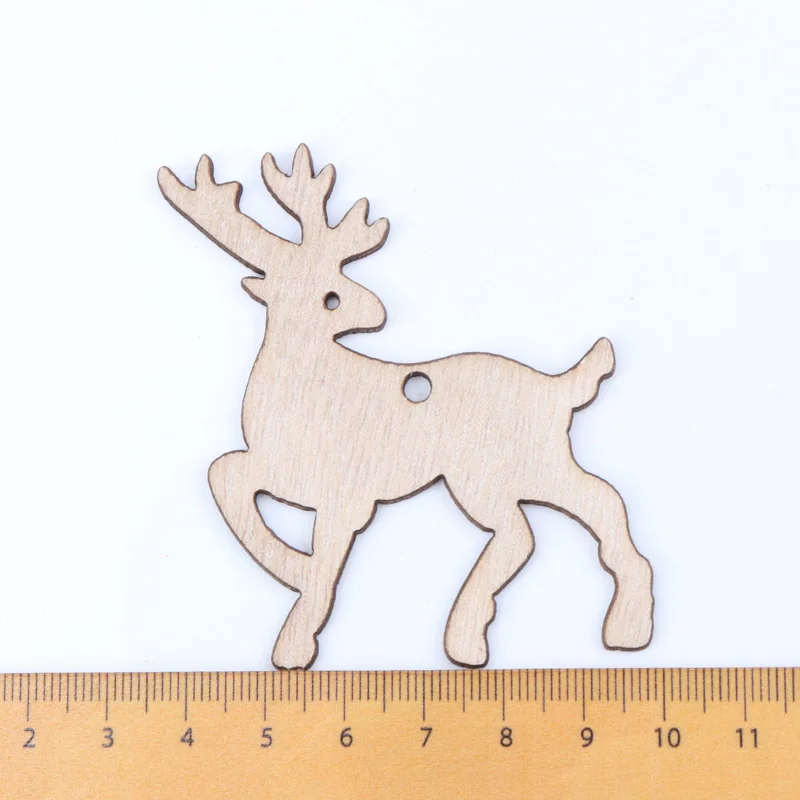 Wooden Christmas Series Pattern Scrapbooking Art Collection Craft for Handmade Sewing Home Decoration 60-90mm 5pcs MZ174 | Дом и сад
