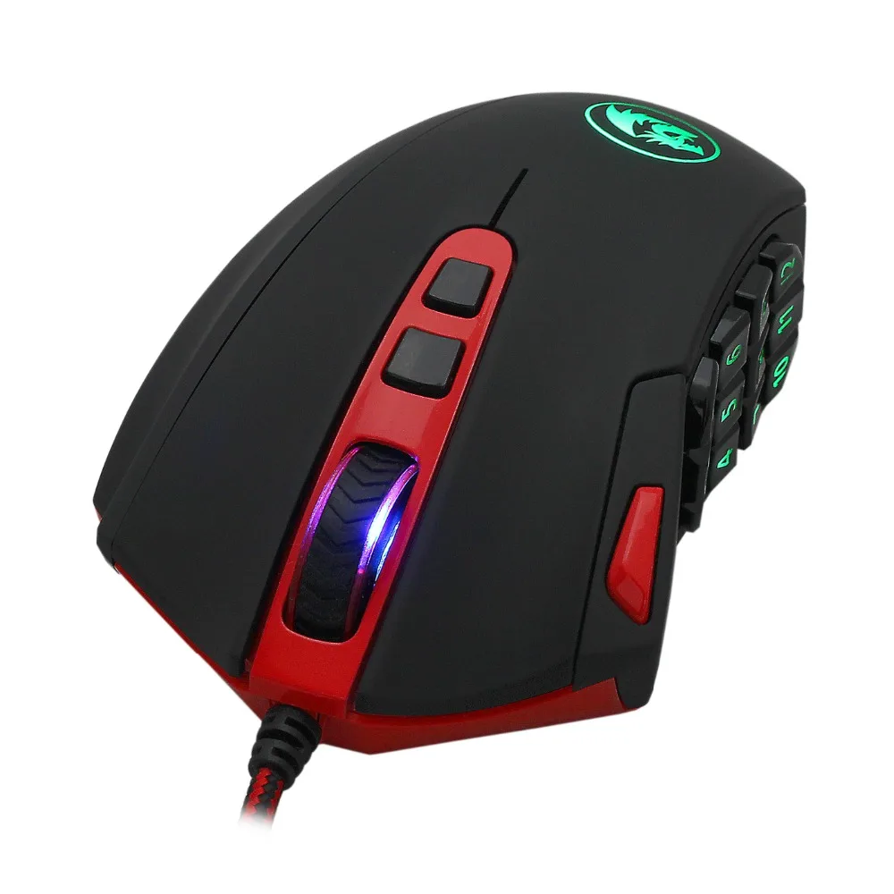 Игровая мышь Redragon M901 программируемая высокоточная 24000 DPI 18 кнопок большой