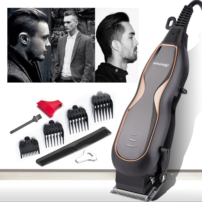 BaoRun Professional Hair Clippers Mute Ultra Power Electric Hair Trimmer Barber Salon Men Hair Cutting Machine with Cord 220V