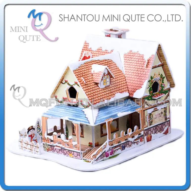20pcs/lot Mini Qute Christmas Cabin building 3d paper puzzle diy model cardboard jigsaw game educational toy NO.B368-1 | Игрушки и хобби