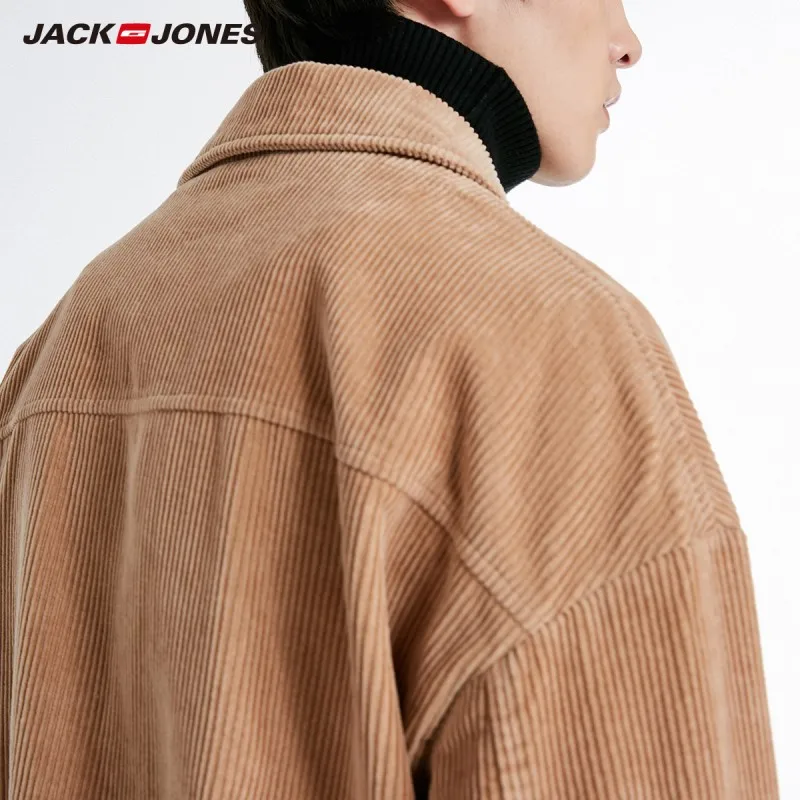 JackJones Мужская Вельветовая куртка с лацканами короткое пальто Стильная мужская