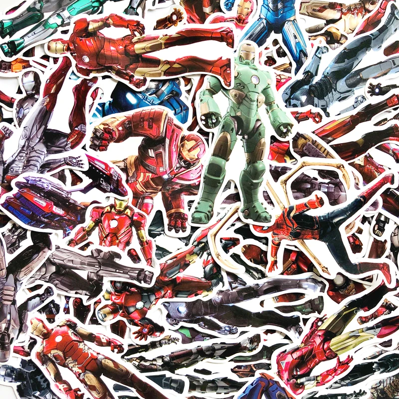 55 шт. наклейка Ironman s marvel супер герой мультфильм для автомобиля ноутбука Наклейка на Холодильник Скейтборд водонепроницаемый стикер бомба
