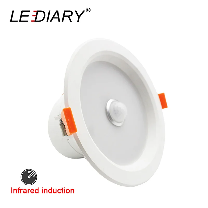 

LEDIARY LED Wireless PIR Motion Sensor Downlights Intelligent Infrared Induction SMD 6W 12W 110-240V Recessed Ceiling Spot Lamp