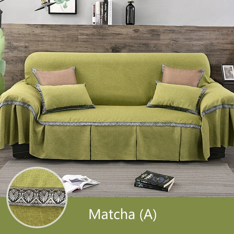 Matcha (A) 1 шт. однотонный чехол для дивана для гостиной Универсальный диван полотенце все включено пылезащитный чехол диване украшение дома диван Slipover - Цвет: Matcha (A)