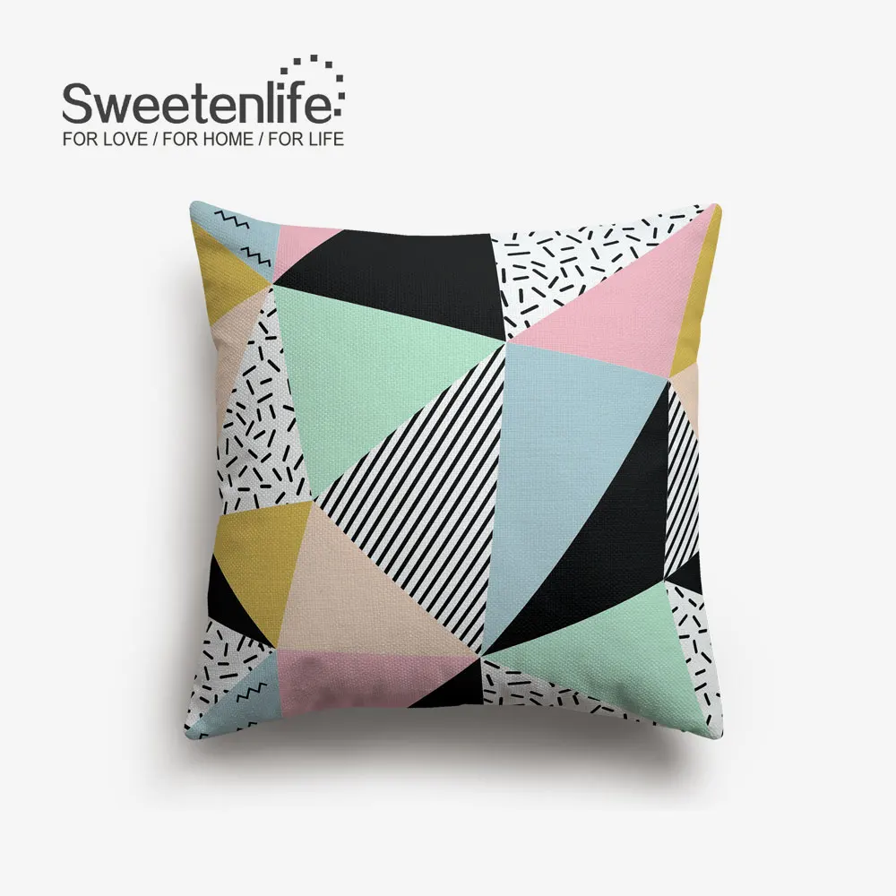 Sweetenlife 45x45 см наволочка креативные геометрические декоративные диванные подушки