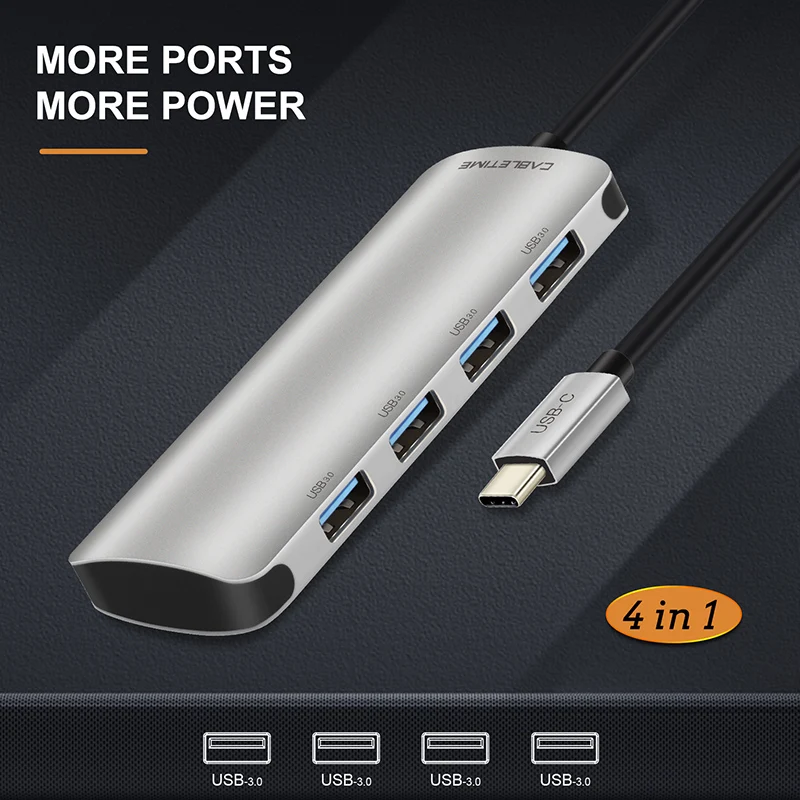 USB C концентратор Cabletime 4 порта 3 0 Тип 1 сплиттер с PD для ноутбука MacBook Samsung Galaxy S9/S8/Note 9