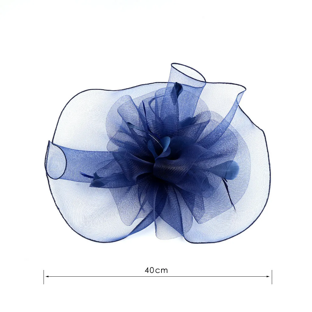 Вечерние повязки на голову 2019 Вуалетка с цветком и перьями чайный ободок для