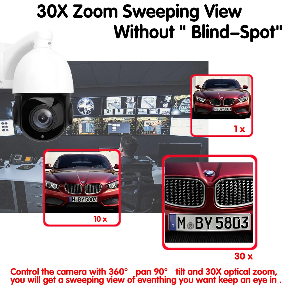 AHCVBIVN Onvif HD 5MP 30X зум 80 м ночная съемка Мини CCTV камеры безопасности IP PTZ купольная скоростная камера сети IP PTZ Камера H.265 H.264
