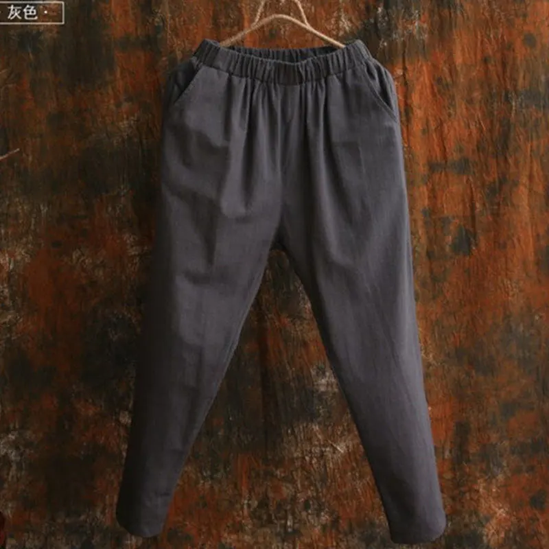 Женские повседневные шаровары в этническом стиле свободные хлопковые штаны