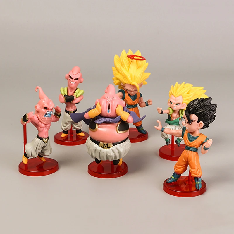 6 шт./компл. аниме Dragon Ball Обезьяна Король Saiyan Majin buu ремесла украшения для торта для вечеринки подарок куклы для взрослых