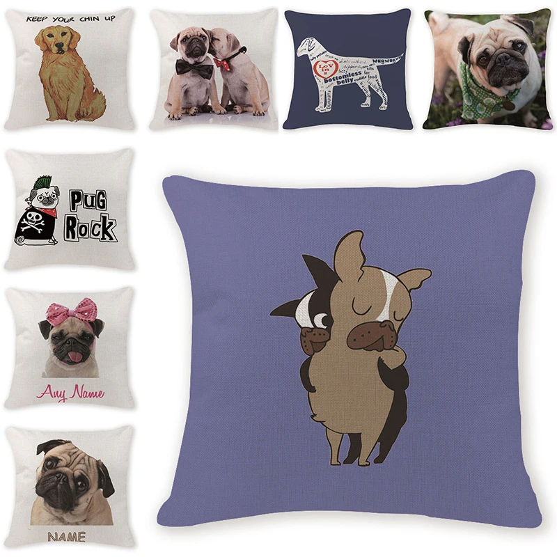 Cartoon Dog Cushion Cover Art Decorative Pillow Case Cute Sofa Throw Pillowcase Car Seat Accessories Home Decor Mom Gift 45x45cm | Дом и сад