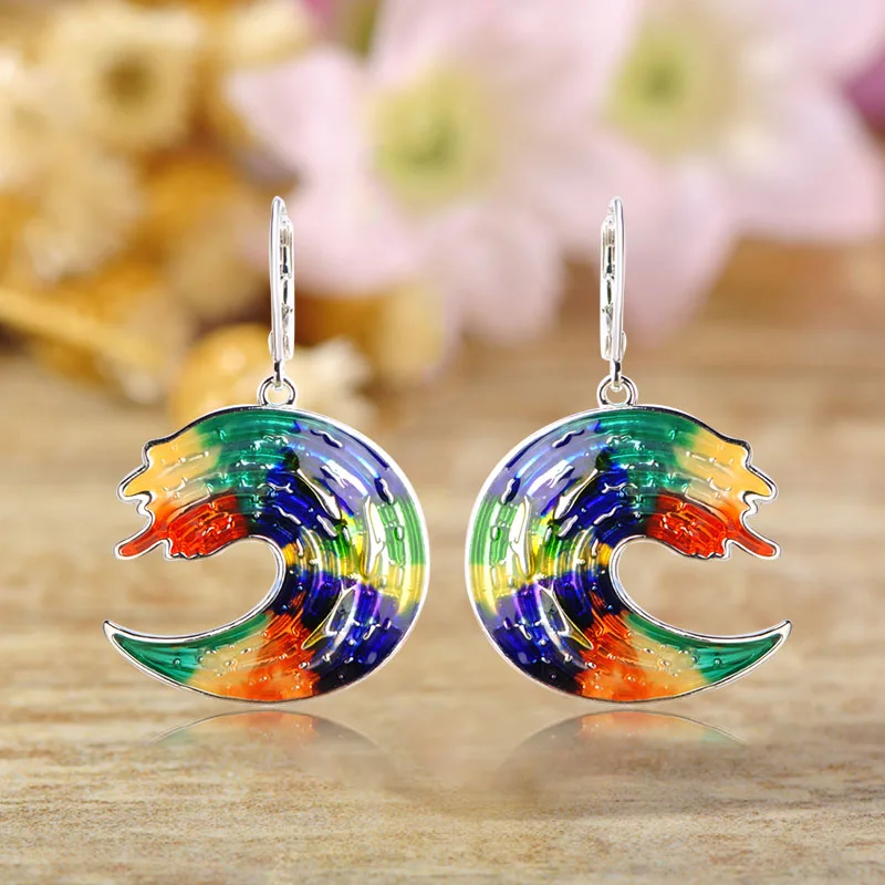 Женские серьги-капельки Blucome серьги из сплава с голубой эмалью вечерние