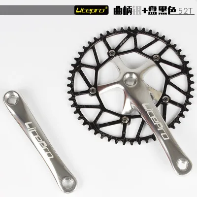 50 t/52 t/54 t/56 t/58 t Litepro CNC легкая узкая широкая цепь 130BCD - Цвет: 52T black silver