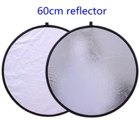 cy 24 60cm 2 in 1 portable collapsible light round photography reflector for studio multi photo disc photographic accessories
