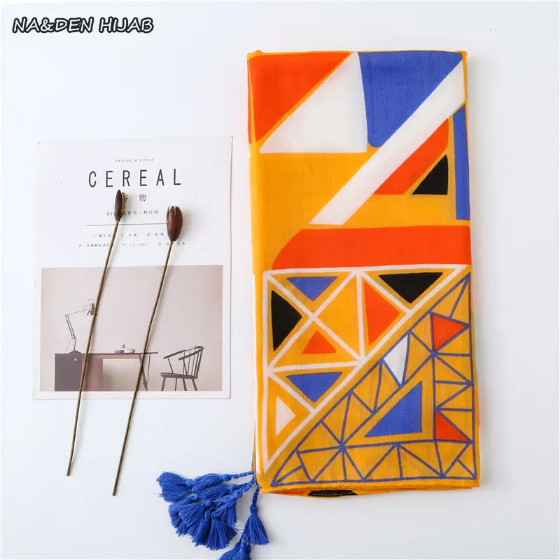 Новинка 2019 лидер продаж женские модные шарфы хиджаб с геометрическим узором и