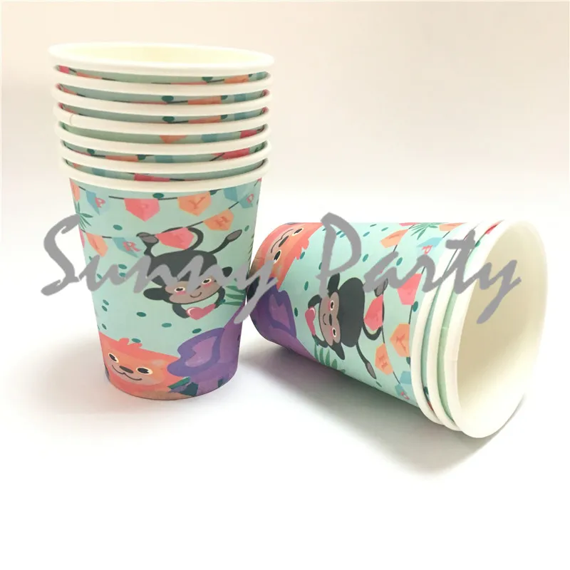 20 шт./партия мультфильм на тему зоопарка вечерние Одноразовые Набор посуды набор
