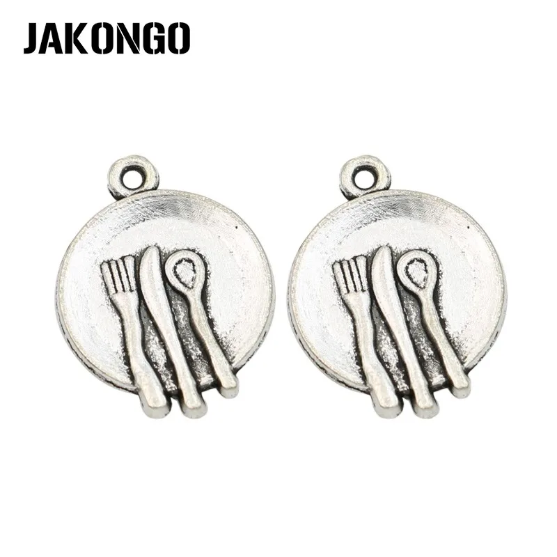 

JAKONGO антикварная Посеребренная тарелка Подвеска для изготовления ювелирных изделий Аксессуары для браслетов DIY Ручная работа 15 мм 20 шт./лот