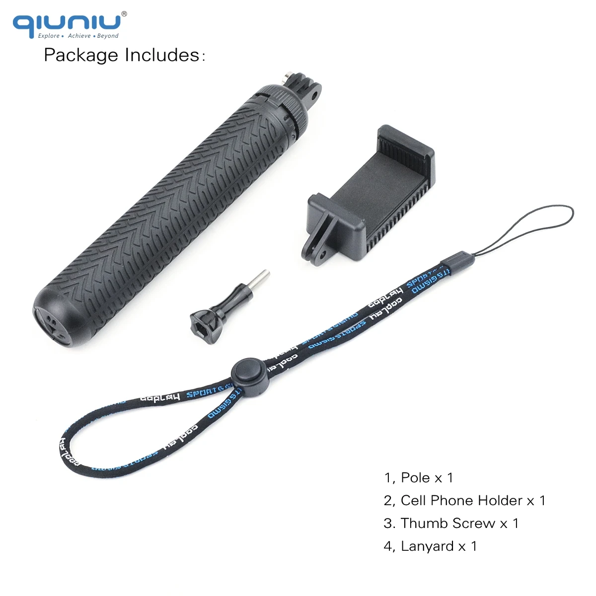QIUNIU 3в1 выдвижной монопод селфи палка ручка Штатив для GoPro Hero 8 7 6 5 4 3 для DJI OSMO экшн/карманные аксессуары