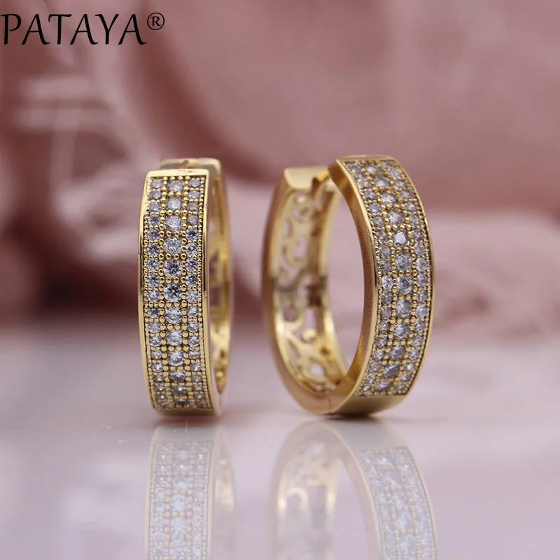 Новые полые круглые серьги PATAYA женские Модные Изящные ювелирные изделия для