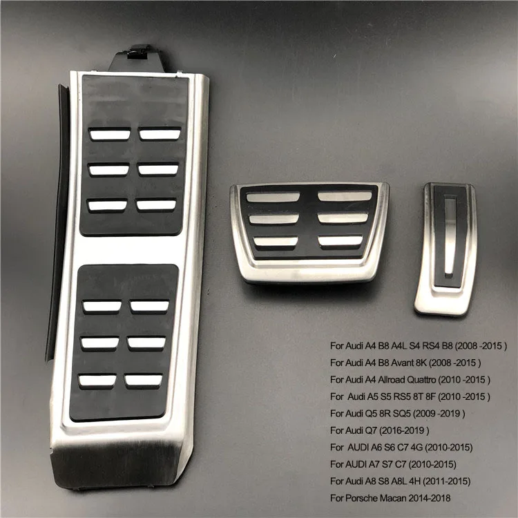for AT 3pcs Педаль тормозного акселератора для Audi A1 A3 A4 B8 B9 A5 A6 A7 Q3 Q7 для Touareg/Porsche Cayenne Macan/Skoda Seat(LHD - Название цвета: for AT 3pcs