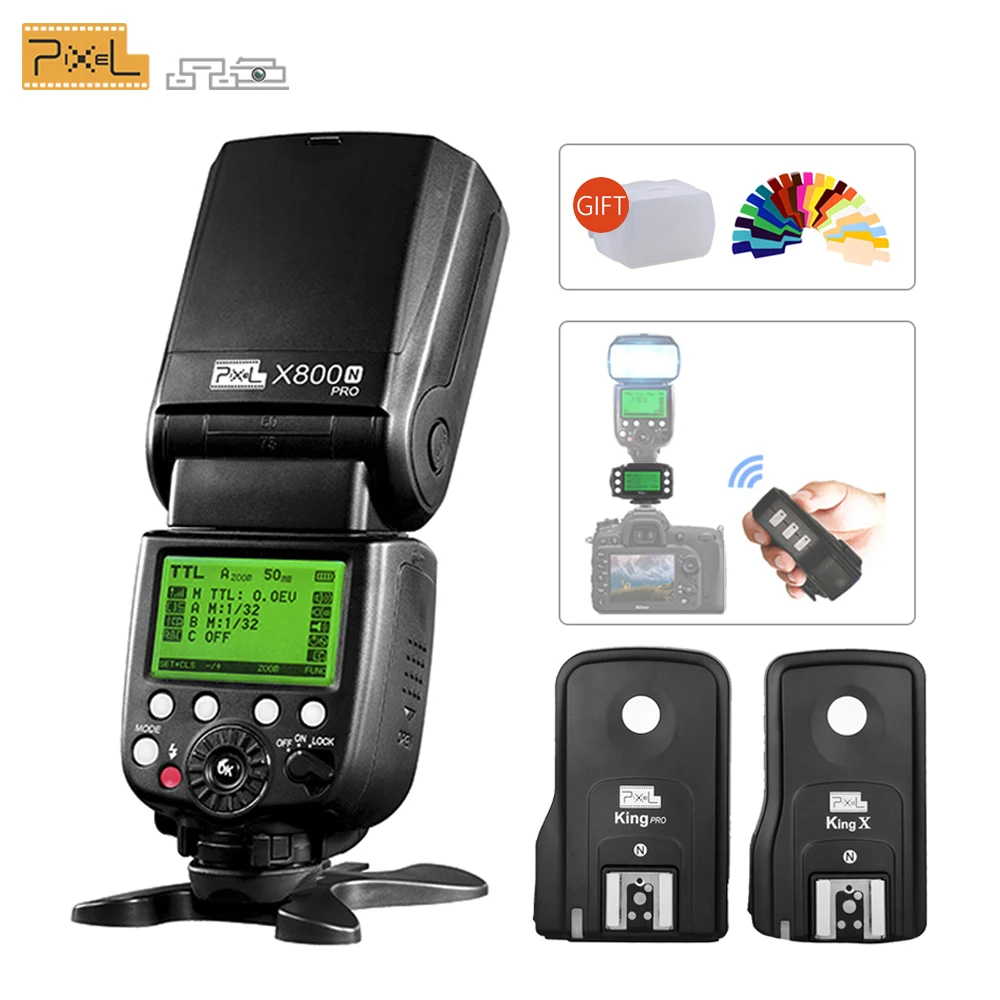 Pixel X800N Pro ITTL TTL HSS 1/8000S Высокоскоростная синхронизация Вспышка Speedlite & King вспышка