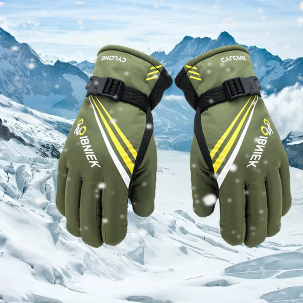 One Size Multicolor Men Winter Thermal Gloves Outdoor Motorcycle Riding Windproof Warm Non-slip Thicken Ski #3N23 | Спорт и