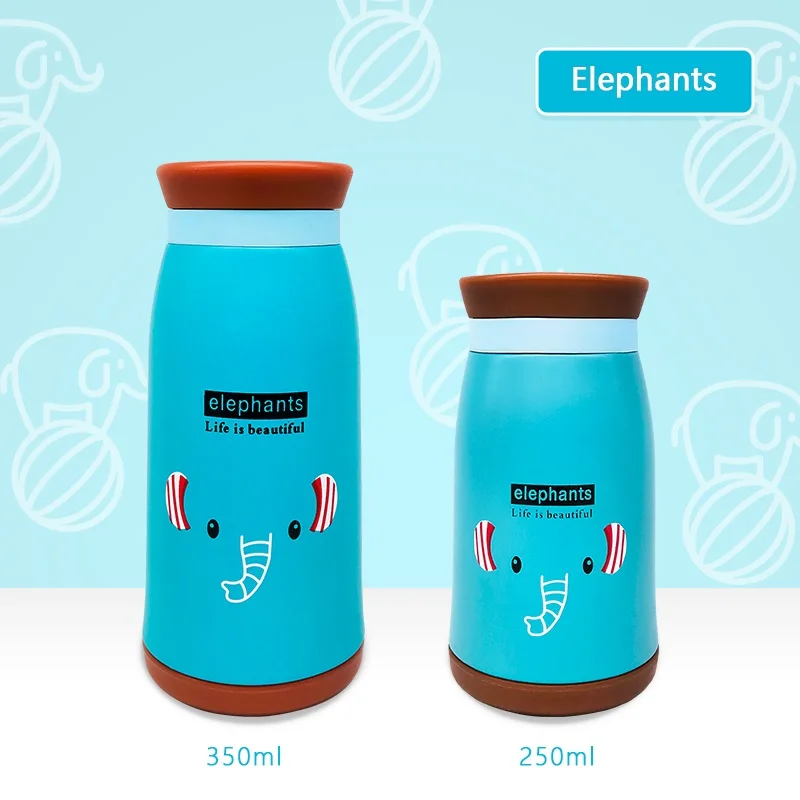ELephants Имя изготовления на заказ для детей подарок мультфильм бутылка-термос для Бутылки для воды Нержавеющая сталь вакуумной изоляцией из нержавеющей стали и отдыха на природе, фляга - Цвет: ELephants