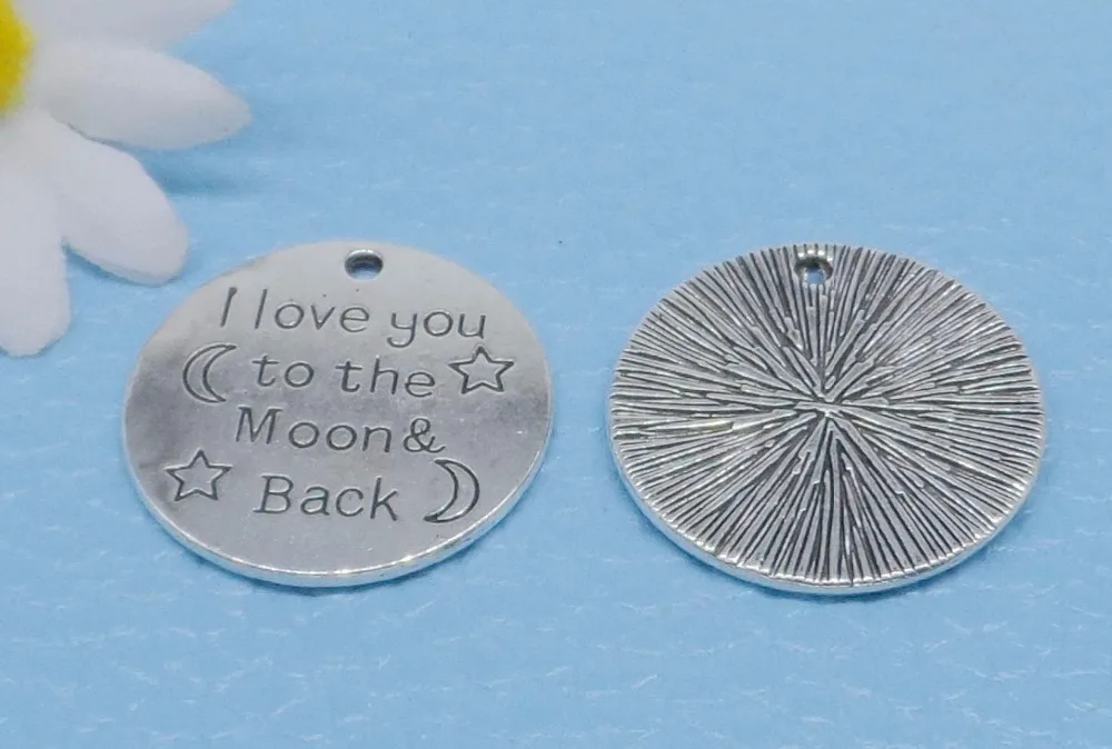 Бесплатная доставка 10 шт. тибетское серебро I Love You to the Moon and Back Подвеска для