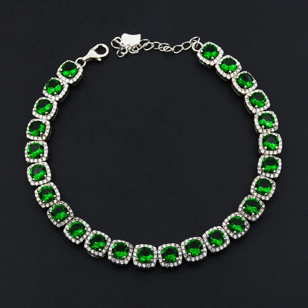 Восхитительный 925 пробы серебристо-голубой сапфир квадратный кубический