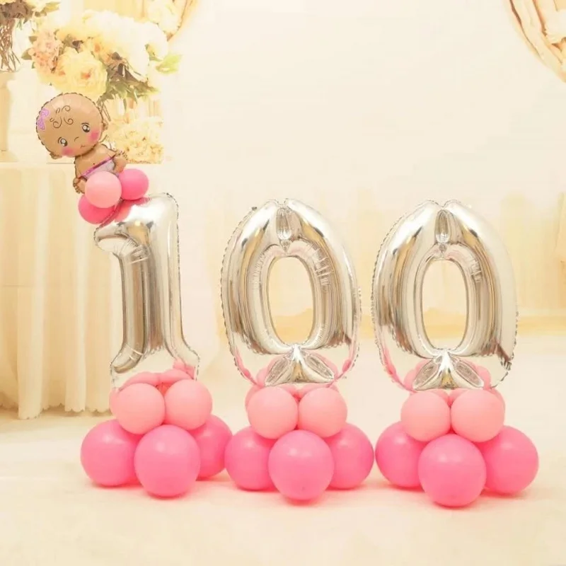 

13pcs/set Column Balloons Angel Baby Shower 32inch Foil Number Inflatable Road Leads the Balloon Birthday Party Decoration Stand
