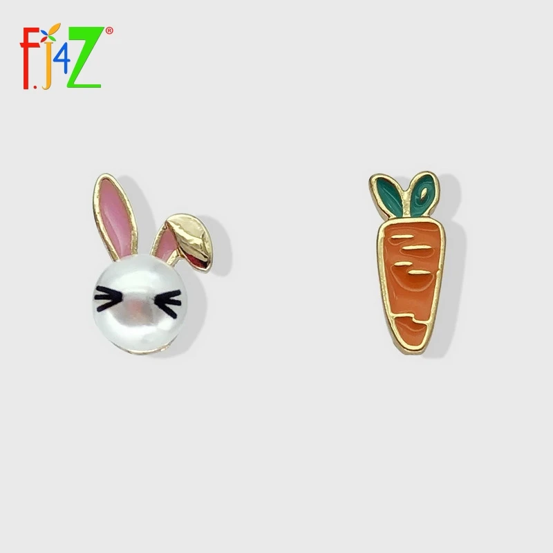 

F.J4Z Fashion Cute Rabbit Carrots Stud Earrings Lovely Animal Vegetables Tassel Statement Earrings for Women Party accessories