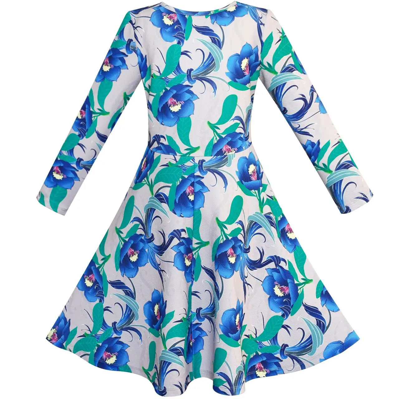Sunny Fashion платья для девочек Зеленый лес красный Лиса Длинный рукав Sundress 2020 Лето