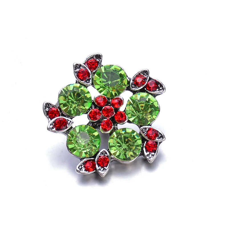 10 штук/лот 18 мм снэп-ювелирные цветочные кристаллические металлические кнопки подходят для браслета 18 мм Браслет для женщин.
