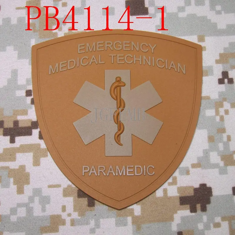 pb4114 Tan Аварийный медицинский техник фельдшер тактический боевой дух военный Красный Крест 3D ПВХ - Цвет: pb4114 Tan